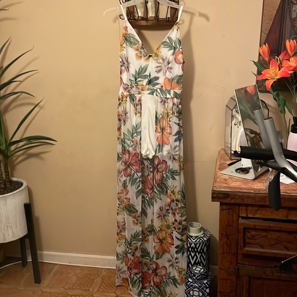 Love floral skirted romper NWT